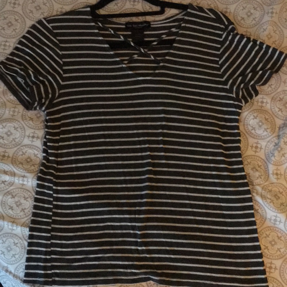 Gray and White Cut-out top